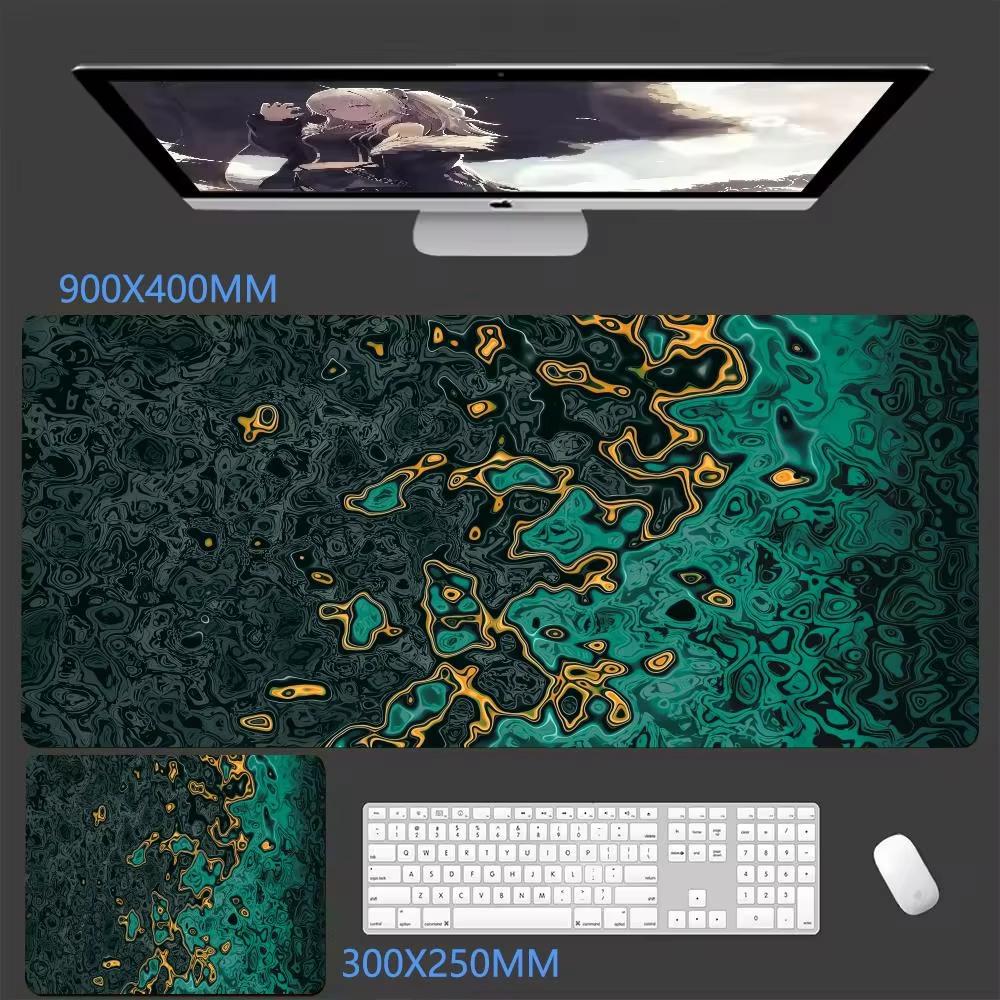 Black Waves Large Gaming Mouse Pad Computer Keyboard Desk Pad XXL Rubber NonSlip Stitched Edge for Friends Boyfriend