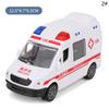 Hospital Rescue Ambulance Police Metal Cars Model Pull Back Sound And Light Alloy Diecast Car Toys For Children Boys Gifts