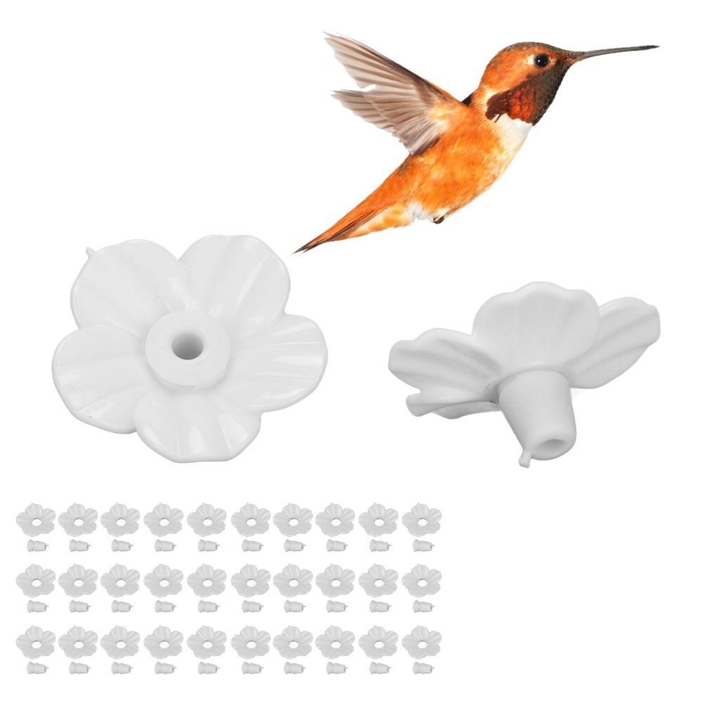 30 Sets Plastic Hummingbird Feeder Flowers Replaceable Hummingbird Feeder Parts  Outdoor