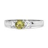 Peridot Elegant Three Stone Ring - Sterling Silver