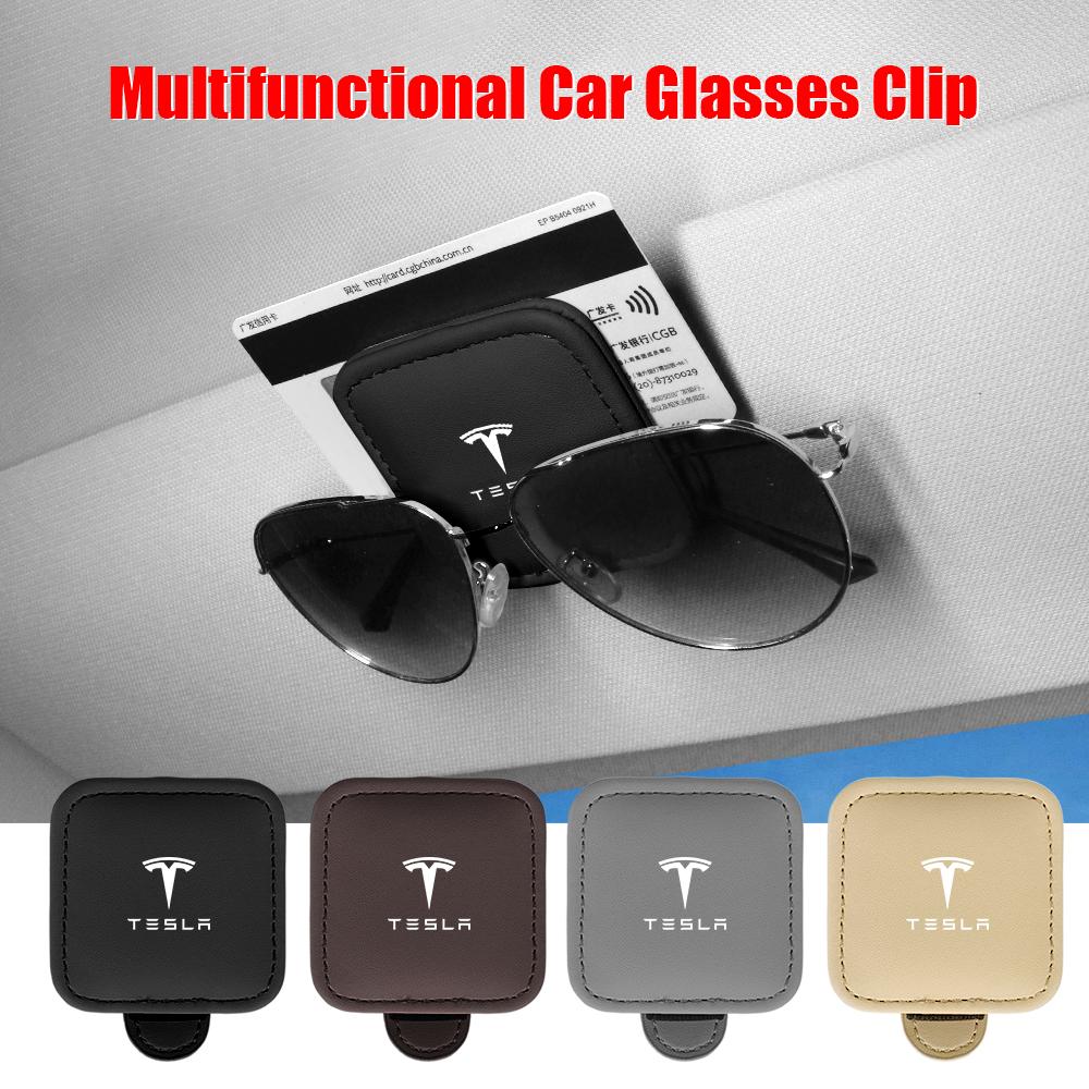 SVLHP1 Car Sun Visor Glasses Clip Ticket Holder Sunglasses Fixed Clips For Tesla Model 3 Model Y Model S X Cybertruck Roadster SpaceX