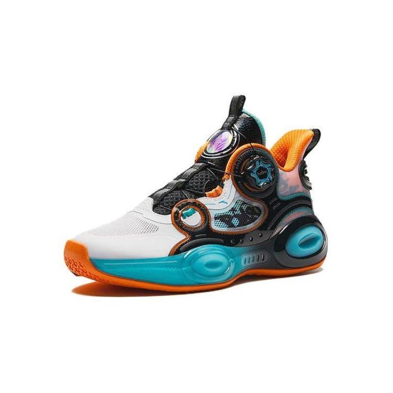 Anta Детские низкие баскетбольные кроссовки Yixing 3.0 Бело-черно-оранжевые 312421120-3