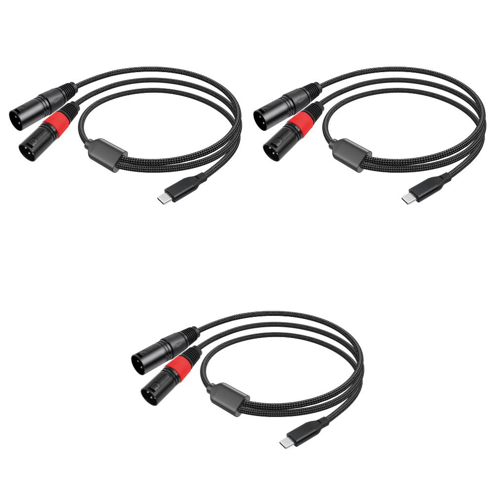 Кабель Type C на двойной XLR папа Aux Аудио кабель со встроенным чипсетом ЦАП USB C на двойной XLR папа Аудио кабель Type C на XLR папа Выход Стерео ШнурХороший продукт