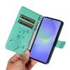 For Samsung Galaxy A37 5G PU Leather Cases Flower Pattern Wallet Stand Phone Cover with Strap