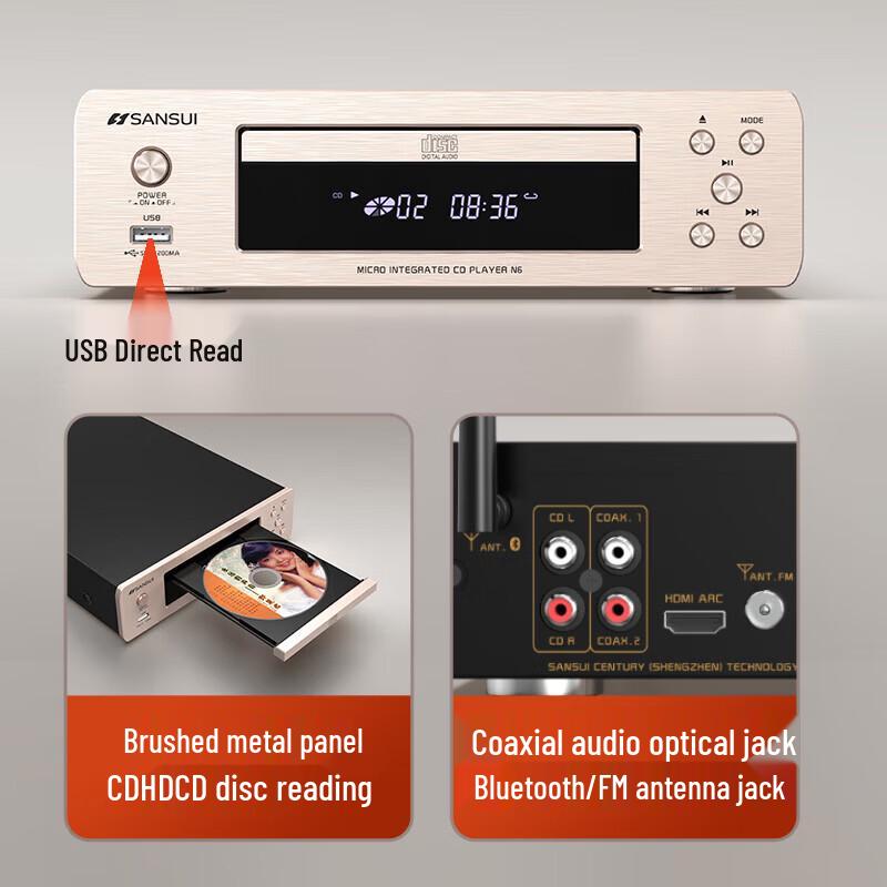 SANSUI N7 HIFI ламповый усилитель и CD-проигрыватель Система CN вилка (адаптер в комплекте)