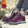 2024 High Quality Plush Winter Hiking Shoes Women Outdoor High Top Warm Camping Casual Sneakers Ladies Non-slip Trekking Boots