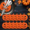 12Pcs Halloween Bat Spoon Fork Holder Spooky Pumpkin Skeleton Ghost Spider Black Cat Cutlery Felt Cover Holiday Party Dining Table Decoration