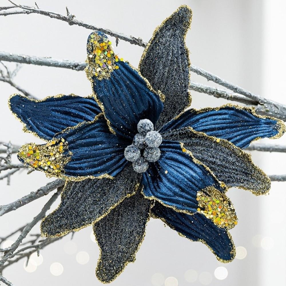 Large Size Artificial Xmas Flower Faux Velvet Christmas Tree Wreath Party Hanging Ornaments