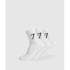 Gymshark Носки Midi 3pk белые I3a6z Wb57