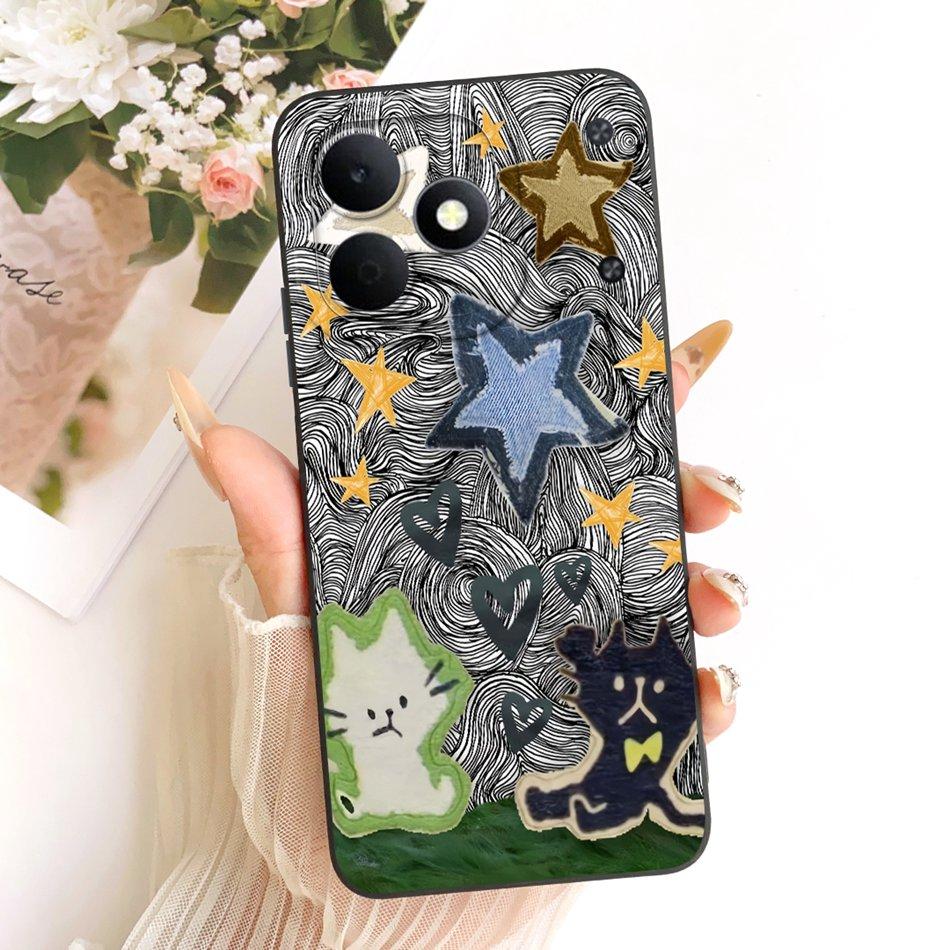 For Realme Note 80 RMX5388 Cute Cat Flower Cartoon Phone Case For Realme Note80 4G Soft Silicone Covers Bumpers