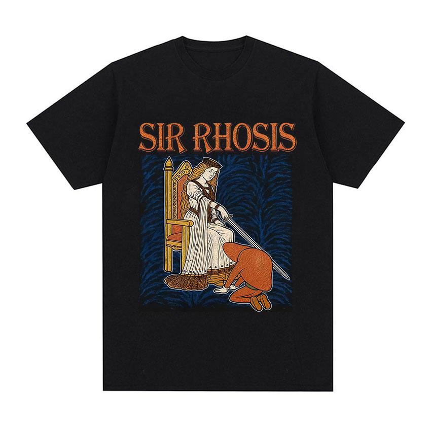 Sir Rhosis Medieval Funny Drunk Knight Meme Graphic 100cotton Unisexs shirt Harajuku style summer Womens fashion oversized Tshirt