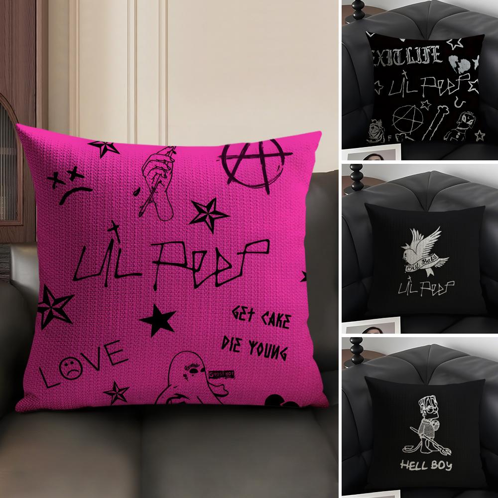 L-Lil Peepp Hells Boy Певец Наволочка Натуральный Лен Органическая Ткань Двусторонний Принт Диван Домашний Декор Подарок Наволочка