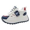7CM Heightening Color Matching Platform Dad Shoes for Women 2025 Autumn New Fashion Versatile Lace-up Soft Leather Casual Shoes for Women