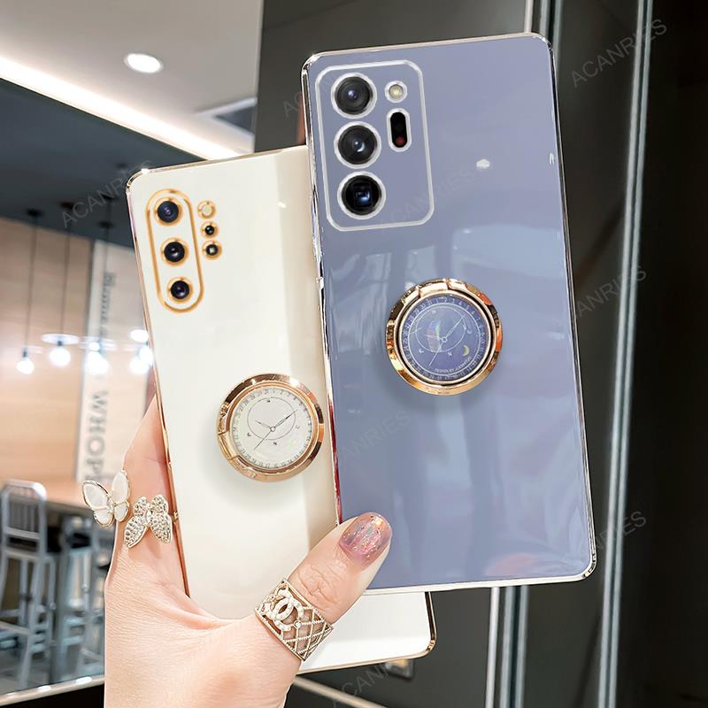 Note20 Note10 Note9 Роскошный чехол-держатель с кольцом для Samsung Galaxy Note 20 Ultra 10 Plus Lite 9 8 Подставка Силиконовая задняя крышка