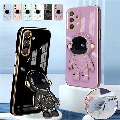 Для Infinix Smart 8 Pro Note 30 40 Tecno Camon 20C Spark Go Moto G10 G20 G30 Vivo Y18 Y22 3D Astronaut Kickstand Soft Full Lens Protective Phone Case