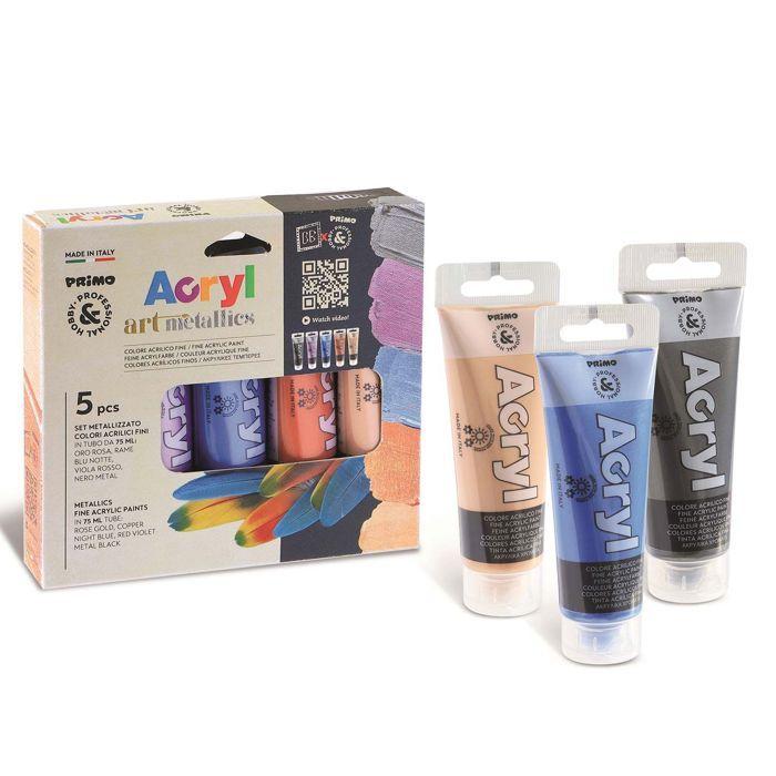 5 Tubes of Metallic Acrylic Paint