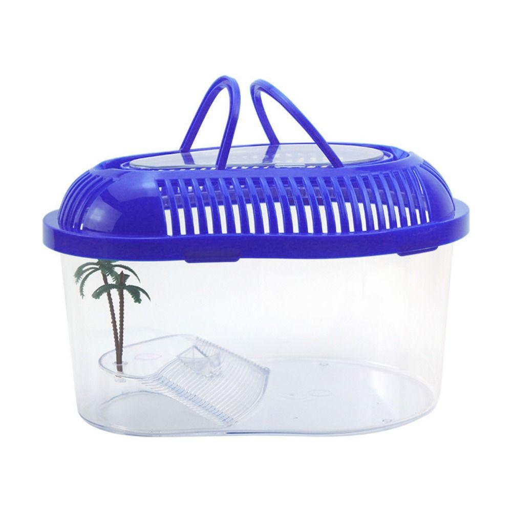 1PC Plastic Goldfish Feeding Box Household Spider Jar Turtle Tank Reptile Container Turtle Habitat