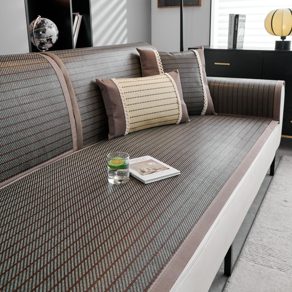 Летняя подушка для дивана Летний коврик Cool Pad Летний коврик из ротанга Ice Silk Гостиная Нескользящая универсальная тканевая кожаная подушка Простая современная