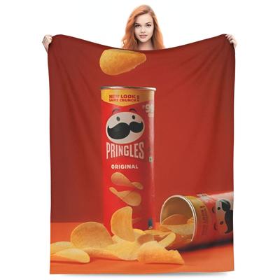 Флисовое одеяло Pringles Чипсы Одеяла-закуски из картофеля для кровати Дивана Супермягкое Стеганое одеяло