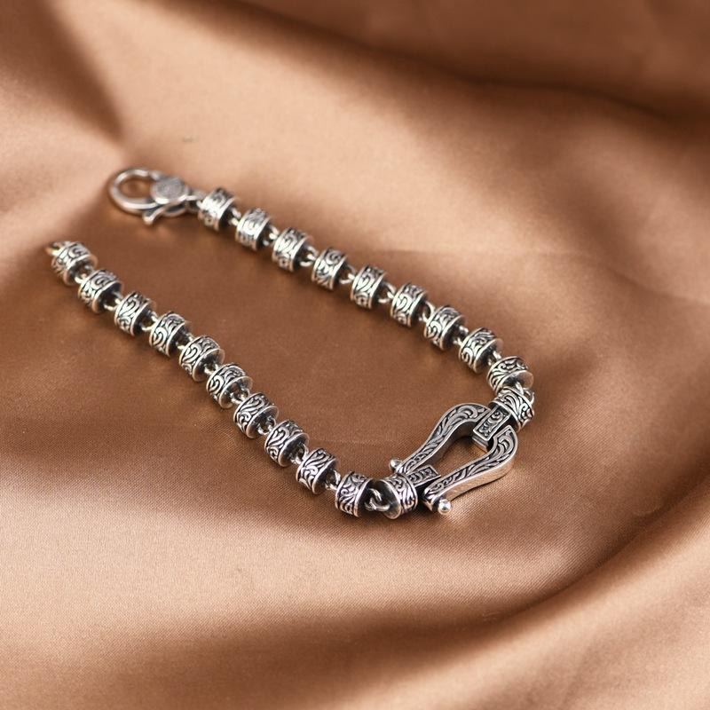 Новый браслет с ретро-винтажным и минималистским дизайном, модный браслет в форме пряжки для мужчин и женщин