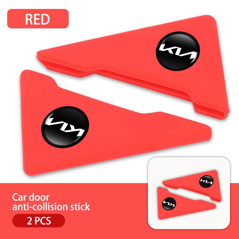 ABF3 2pcs Car Door Sticker Bumper Protection Cover Triangle Decals For KIA Stinger Optima Cerato Soul Venga Forte Spectra Sedona