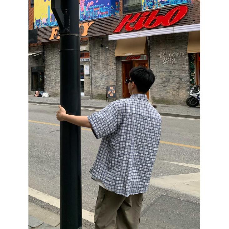 Рубашка с коротким рукавом в стиле ретро из джинсовой ткани, летняя модная мужская и женская марка, японский ретро-тренд с коротким рукавом, классная и свободная рубашка