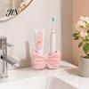 Double Hole Bathroom Holder 3D Printed Bow Toothbrush Holder, Adhesive Cup with Dual Holes for Toothpaste Storage Rack & Toothpaste, Cute Organizer