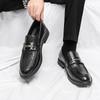 Мужские кожаные мокасины без шнуровки, трансграничные - Business Casual, Модные, доступны больших размеров