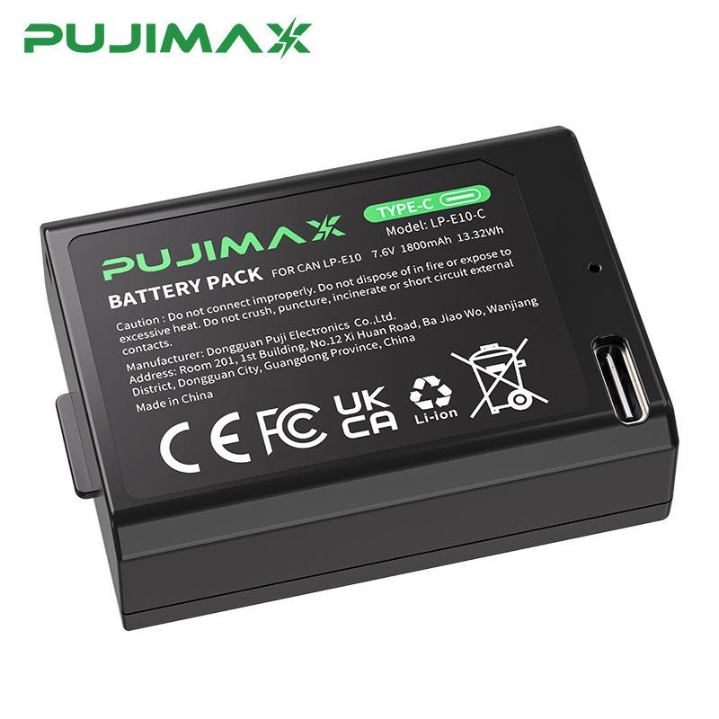 PUJIMAX LP-E10-C Battery Pack 7.6V 1800mAh Type-C Charging