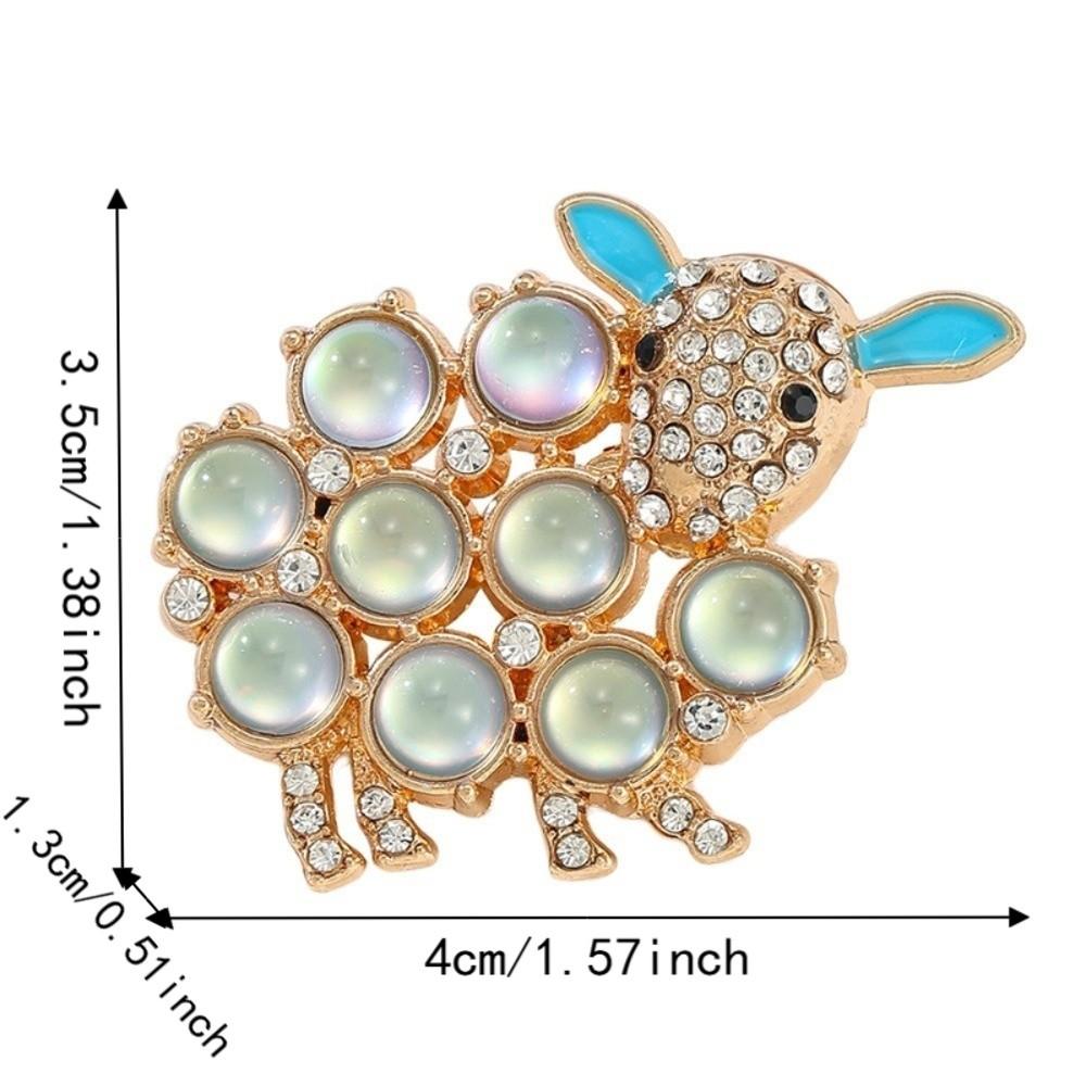 Rhinestone Zodiac Sheep Brooch Vintage Lamb Brooch Suit Coat Animal Lapel Pin New Year