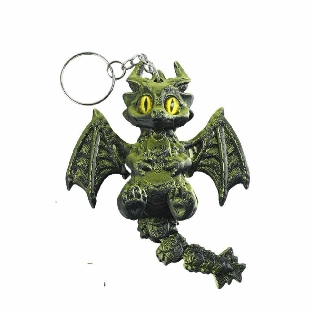 3D Printed Pterosaur Keyring Color Gradient Articulated Pendant Dragon Keychain Bag Decoration