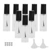 8 Pcs Refillable Nail Polish Bottles Transparent Glass Nail Varnish Rectangle Bottles 7ml