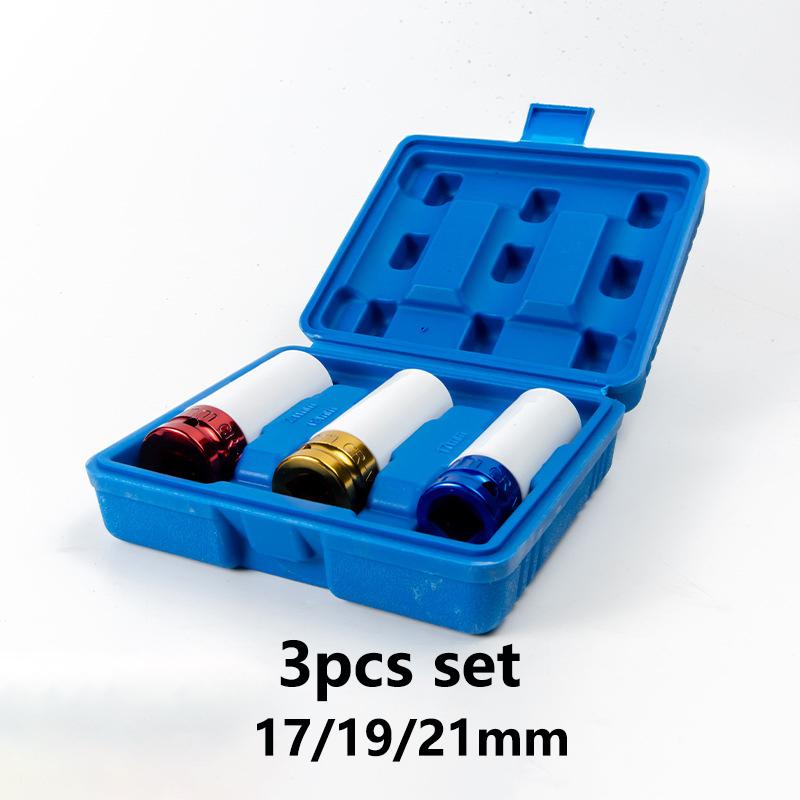 Colour Hex Sockets Pneumatic Wrench Tire Screw Sleeve 1/2" Air Gun Tire Protection Impact Nut Socket Car Garage Repair Tool Kit