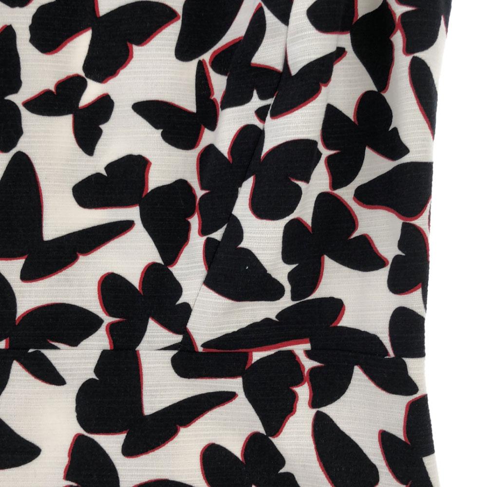 Kate Spade Сплошной узор с бабочками Однотонное платье без рукавов Застежка-молния сзади Женское Б/У