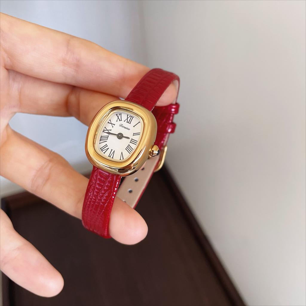 New Compact Bathtub Oval Luxury Niche Women's Watch Small Dial High Quality Leather Women's Watch Birthday Gift