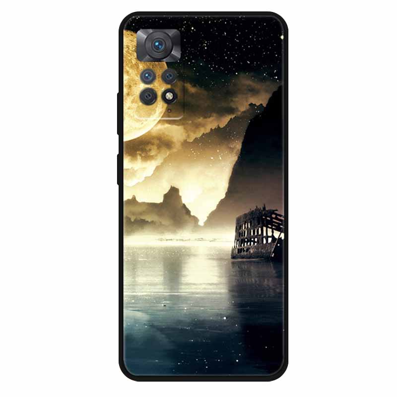 Чехол For Xiaomi Redmi Note 11 Pro 5G Чехол Крутой Космос Мягкий Силикон ТПУ Чехлы Для Xiaomi Redmi Note 11Pro 5G Волк Защитный Корпус