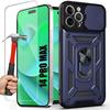 Protective Case - for iPhone - 14 Pro Max - Navy Blue - Rigid - With Rotating Stand