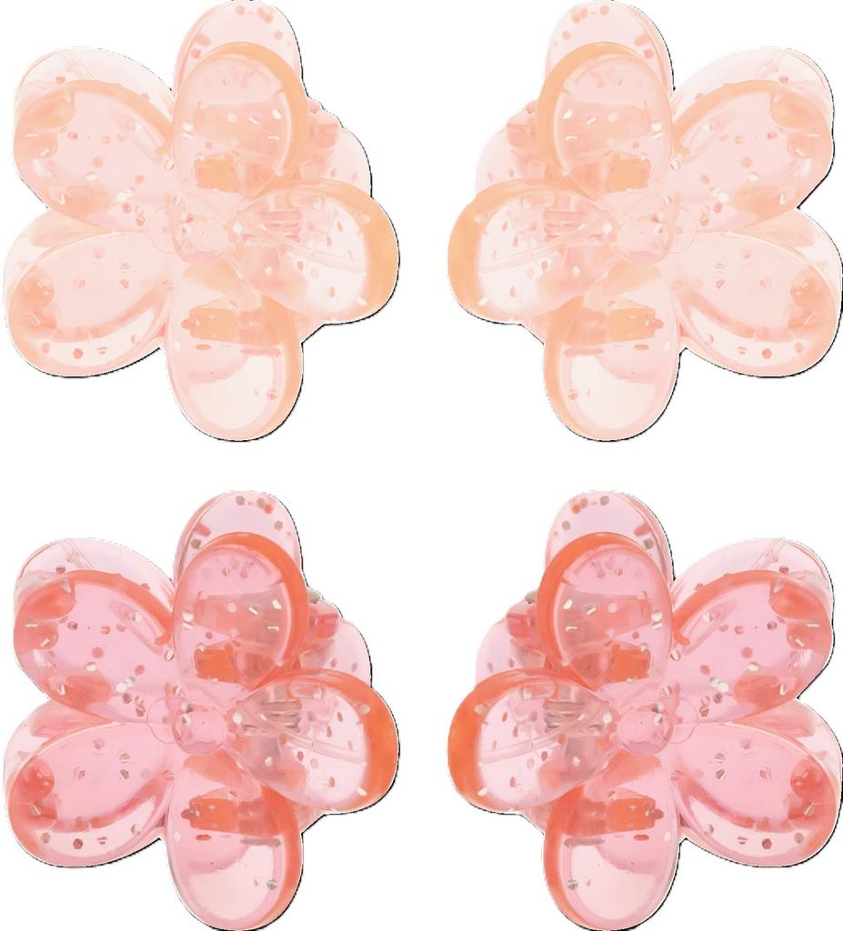 KillyS Glitter Flower Hair Clips Frogs Colorful 4 Pieces