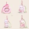 Cherry Blossom Bear Rabbit Cat Plush Keychain Bag Accessory Animal Kids Gift