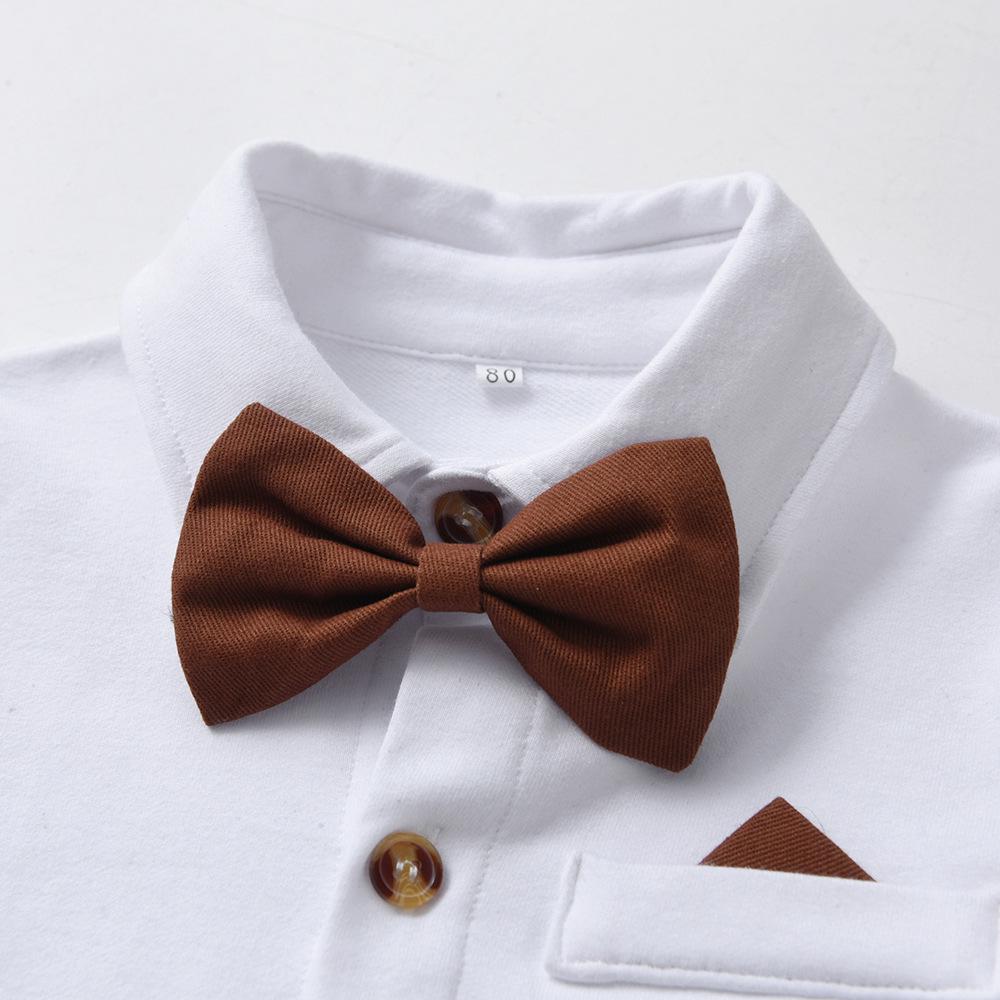 Комплекты платьев для младенцев и малышей на весну/осень, хлопковые комбинезоны для мальчиков, милые детские наряды для весенней прогулки