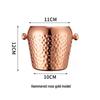 Shangqi 304 Stainless Steel Hammered Red Copper Ice Bucket Set