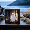 LED Halloween Night Light Wooden Ghost Painting Frame Lamp New Desktop Decor Ornaments  Gifts