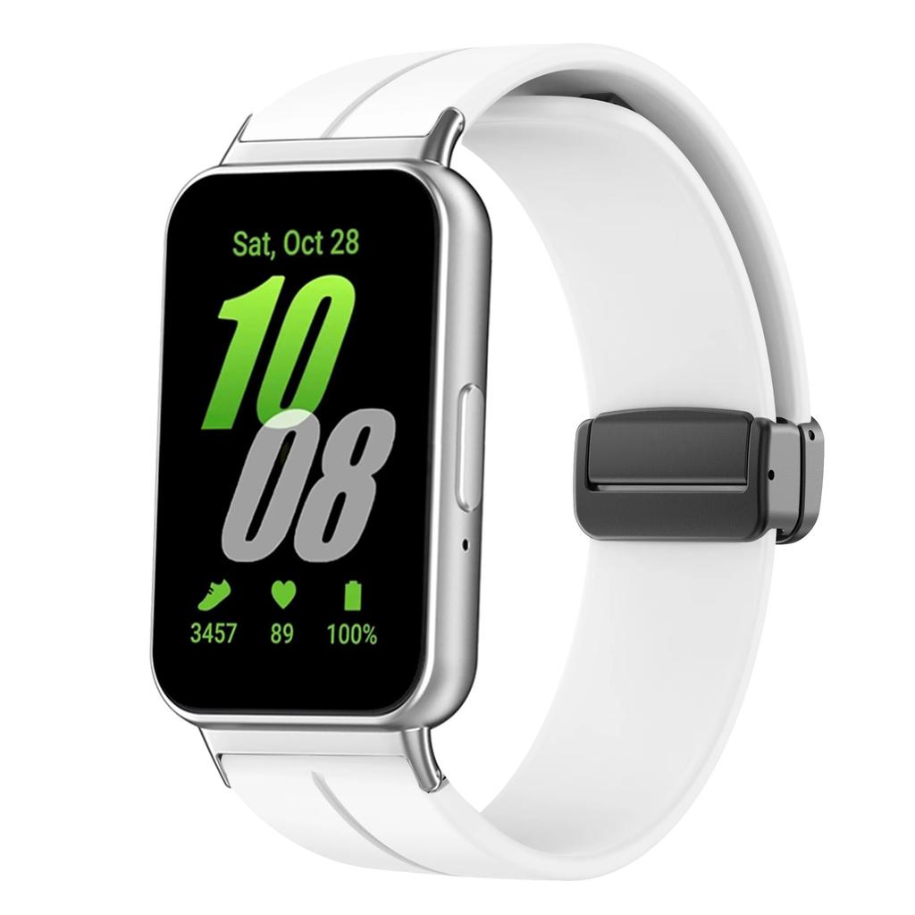 Магнитный ремешок для Samsung Galaxy Fit 3 Браслет Металлический коннектор Браслет для умных часов Correa Galaxy Fit3 Силиконовый ремешок Аксессуары
