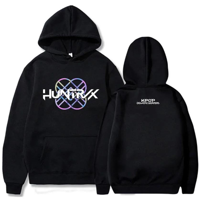 KPop Devil Hunter Huntrix logo hoodie men's casual sports hoodie sweatshirt sportswear street fashion clothing autumn and winter