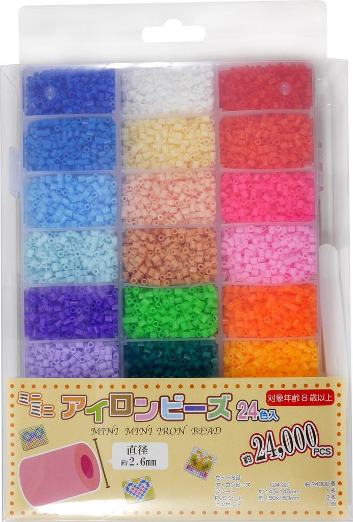 Набор бусин Sou Yuu Mini Iron Beads с пластинами и 24 цветами, по 1000 бусин каждого цвета и образцами, (приблизительно. цвет) АБ-3000-01