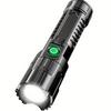 Portable Rechargeable Long-Range LED Flashlight – Outdoor, Multi-Function, Zoomable, Strong Light Focus.