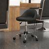 Work Stool Swivel Stool Rolling Stool, Height-Adjustable, Rotating Seat, 50cm x 50 cm x 83 cm, Black + Silver