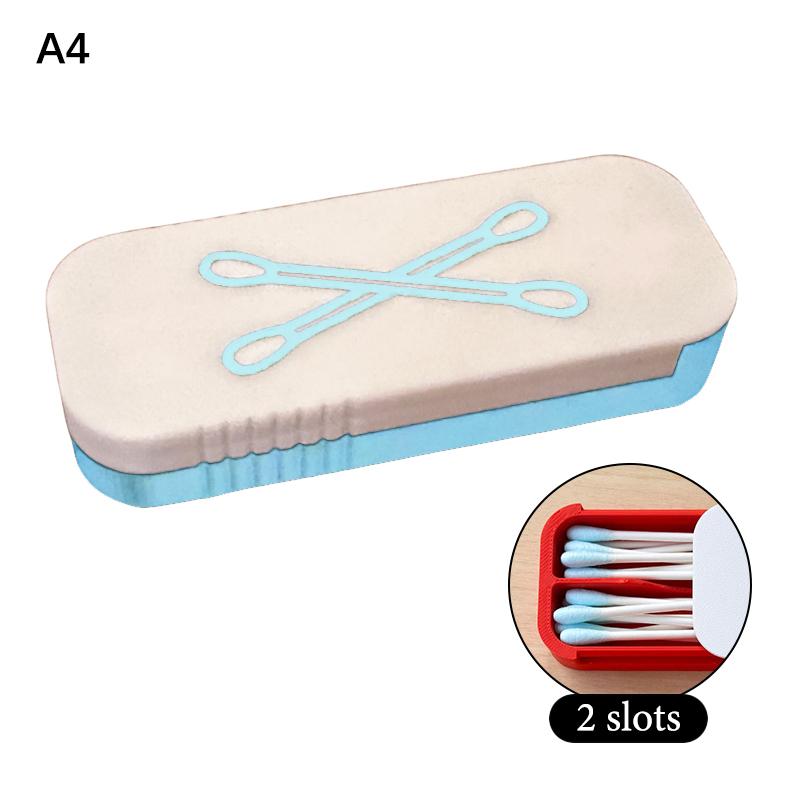 1pc Mini Sliding Cotton Swab Storage Box Portable Swab Case For Travel And Daily Use Multi-Compartment Dust-Proof Keeps Clean