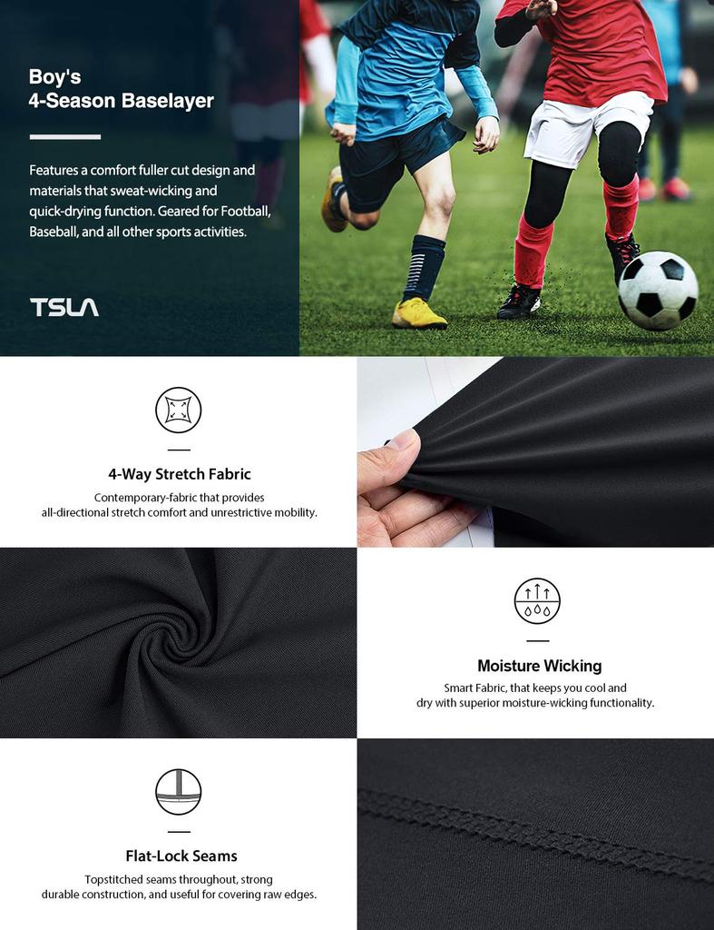 [Tesla] Компрессионная одежда для детей, спортивные леггинсы, внутренние леггинсы для футбола, для подростков [легкие, с защитой от ультрафиолета, впитывающие пот, быстросохнущие] компрессионные леггинсы для бега