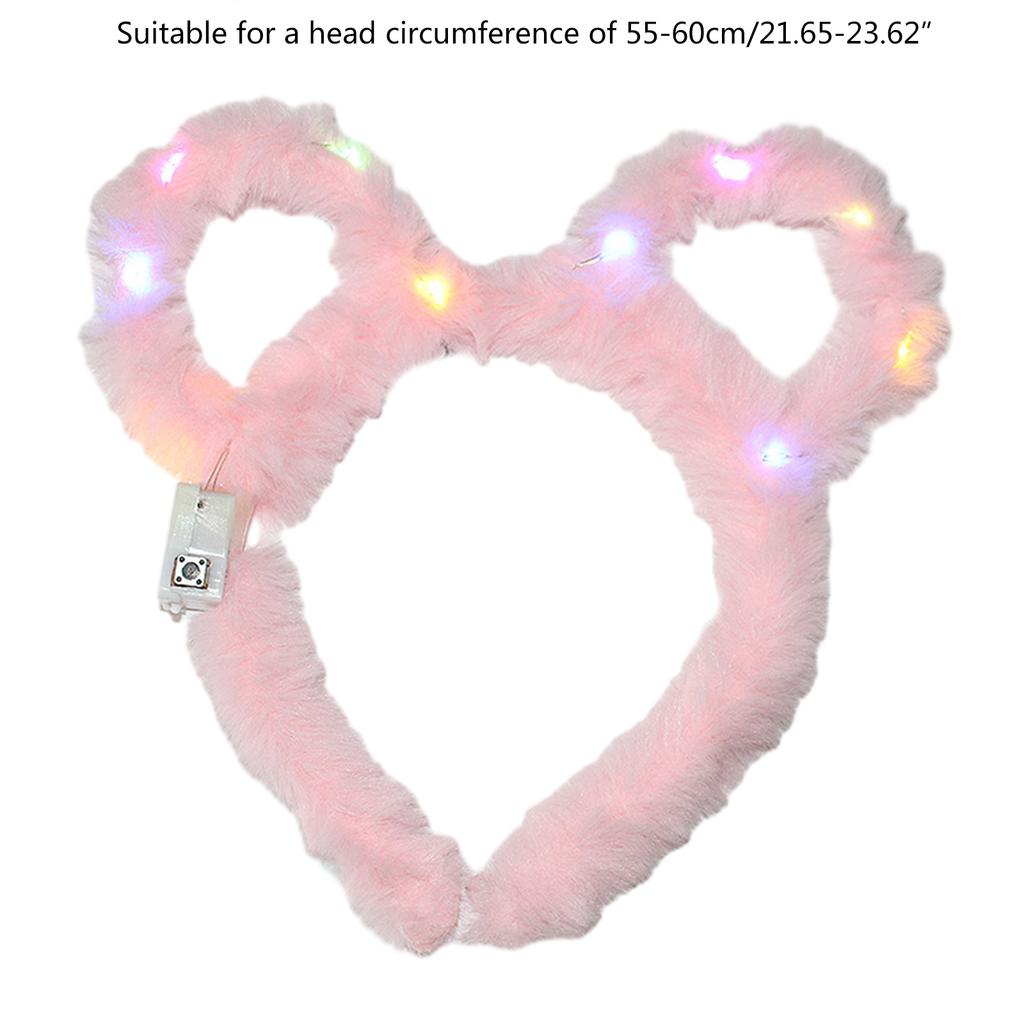 Lovely LED Rabbit Ear Headband New Year Party Flashing Light Plush Hairhoop Carnival Party Headwear RaveProps Headdress